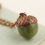 Olive Green Acorn Necklace, thumbnail 1 of 5