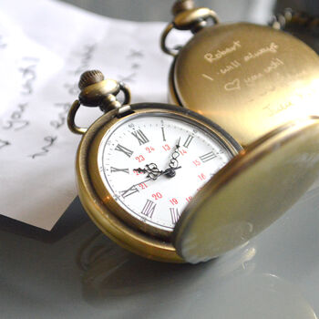 Personalised Pocket Watch With Your Handwritten Message, 2 of 3