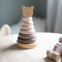 Personalised Wooden Natural Teddy Stacking Toy, thumbnail 3 of 5