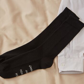 Personalised Black Sole Message Wedding Socks, 3 of 4