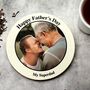 Leather Coaster With A Photo And Custom Message, thumbnail 1 of 5