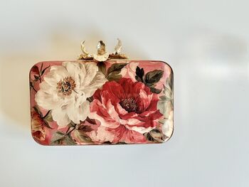 Florence Printed Embroidered Clutch Bag, 7 of 8