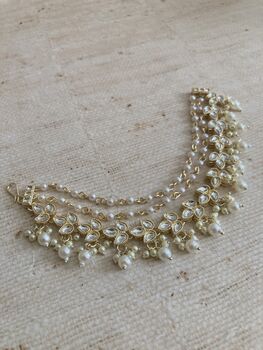 Gold Plated Pearl Indian Ear Chains/Kaan Chain, 6 of 6