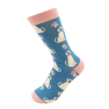 Labrador And Paw Print Bamboo Socks, 5 of 5