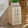Personalised Anniversary Date Wooden Tealight Holder, thumbnail 1 of 4