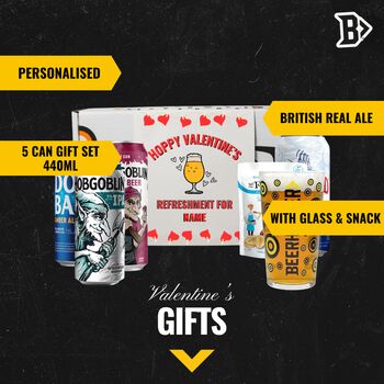 Personalised British Real Ale Hoppy Valentine's Craft Beer Gift Set, 2 of 4