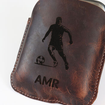 Personalised Buffalo Leather Sports Hipflask, 6 of 12