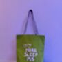 Handprinted Waxed Canvas Tote Bag Purple Print, thumbnail 1 of 2