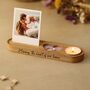 Personalised Candle And Photo Stand, With Red Leather Heart Jewellery Tray – Romantic Gift, thumbnail 6 of 9