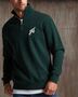 Hoy Classics One/Four Zip Sweater Deep Green, thumbnail 1 of 4