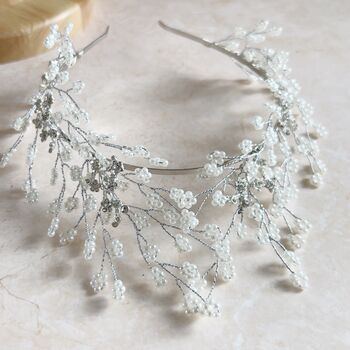 Silver Gypsophila Bridal Crown, 2 of 6