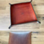 Personalised Leather Desk Valet Tray, Spanish Brown, thumbnail 9 of 12