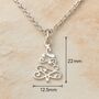 Sterling Silver Christmas Tree Pendant Necklace, thumbnail 5 of 9