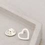 Sterling Silver Heart Lapel. Wedding Tie Pin For Groom, thumbnail 3 of 9