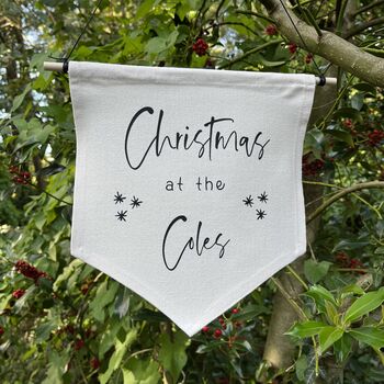 Personalised Christmas Family Canvas Banner Decoration, 2 of 2