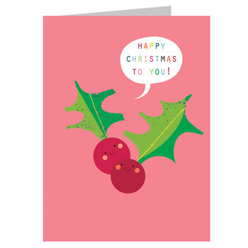 Mini Holly Berries Christmas Card, 2 of 5