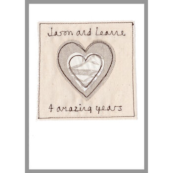 Personalised 4th Linen Wedding Anniversary Card, 7 of 12