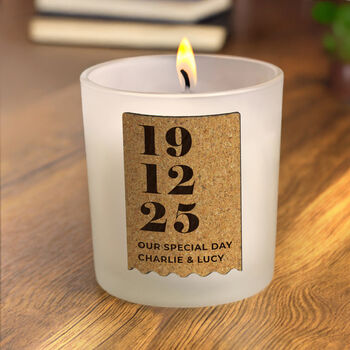 Personalised Anniversary Cork Label Candle Jar, 3 of 8