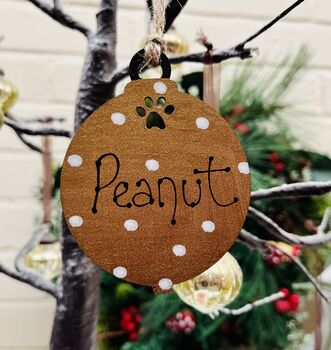 Personalised Dog Cat Paw Bauble Xmas Tree Decoration, 6 of 7