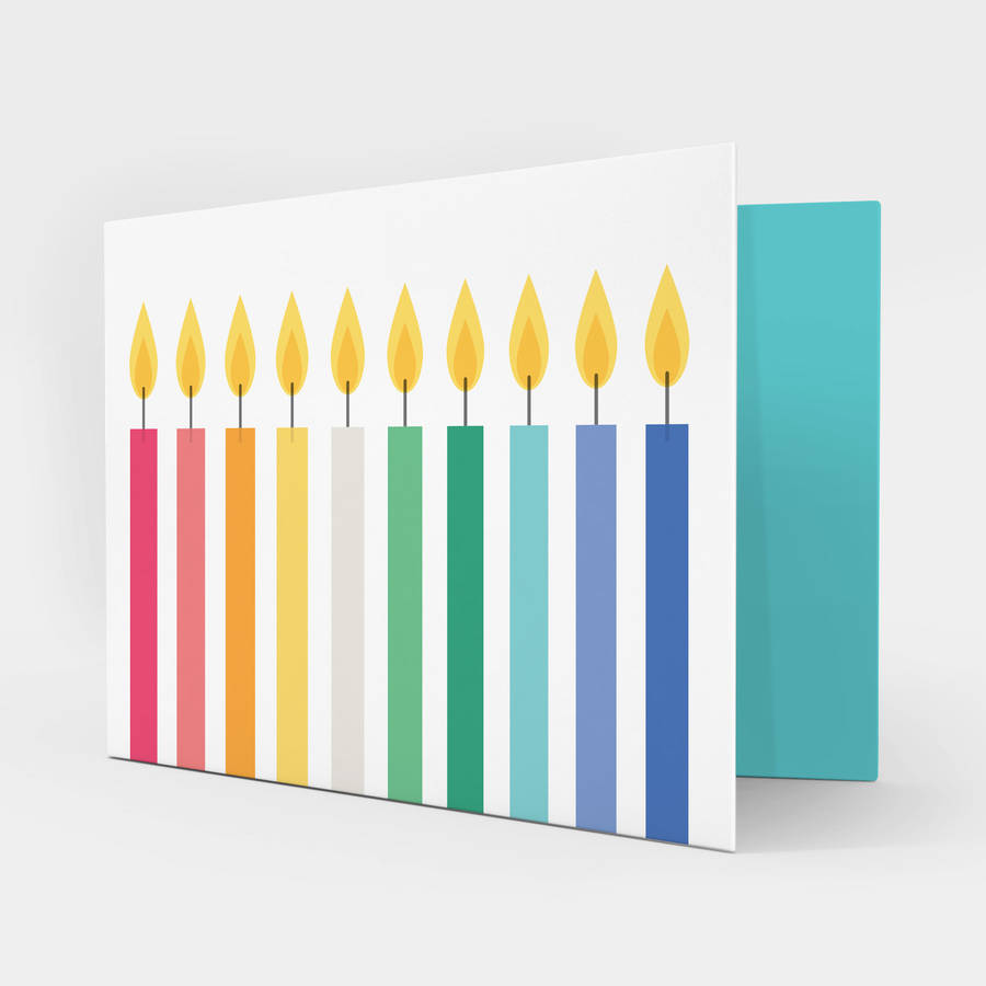 Multicoloured Candles Birthday Card