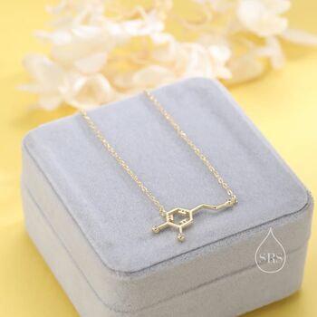 Dopamine Molecular Structure Pendant Necklace, 6 of 12