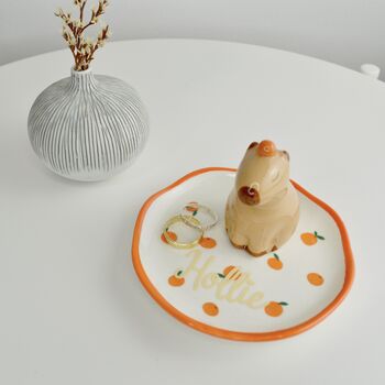 Personalised Capybara And Oranges Trinket Dish, 2 of 5