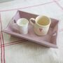 Vintage Wooden Hand Painted Pink Tray, thumbnail 1 of 2