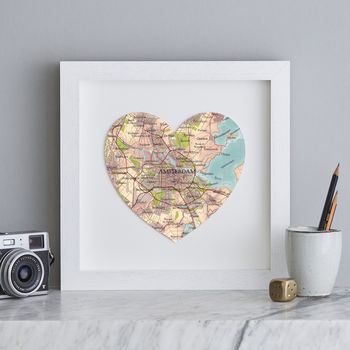 Personalised Location Amsterdam Map Heart Print, 4 of 6