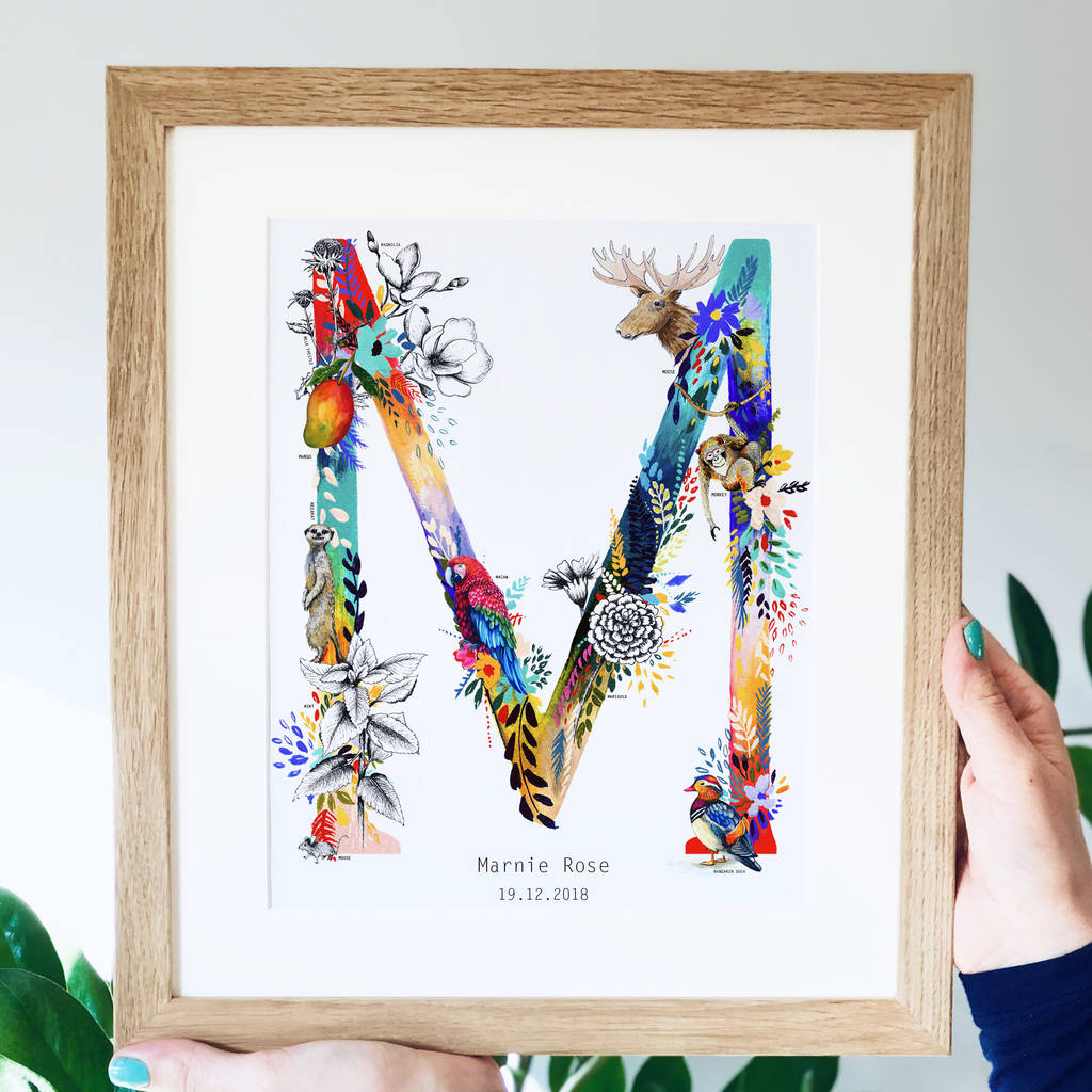 personalised j to s wildlife alphabet letter print by charlotte jones ...