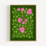 Botanical Patterned Art Print Green, thumbnail 1 of 4