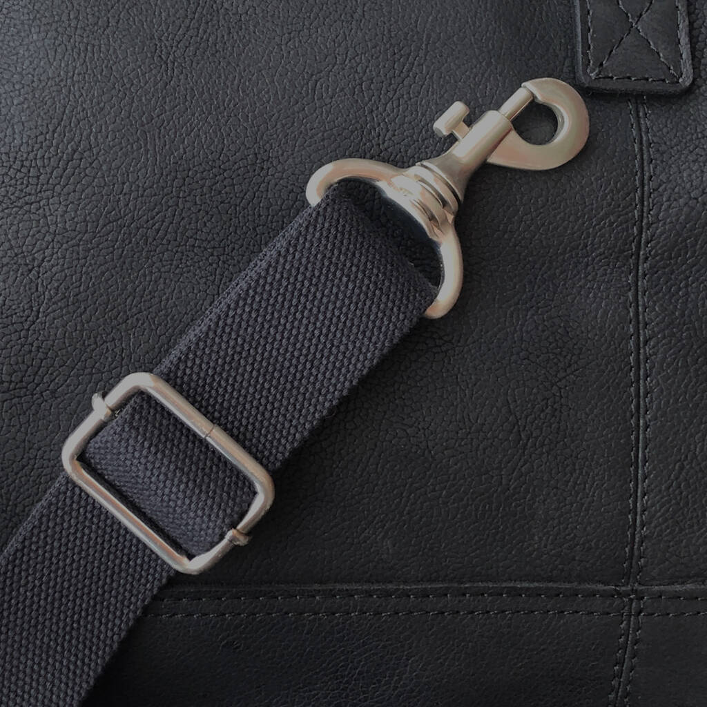 Black Leather Gym Bag, Holdall By Holly Rose