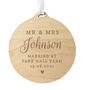 Personalised Mr And Mrs Round Wooden Decoration, thumbnail 3 of 3