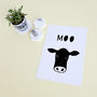 Cow Moo Print, Baby's Birthday Or Christening Gift, thumbnail 5 of 7