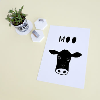 Cow Moo Print, Baby's Birthday Or Christening Gift, 5 of 7