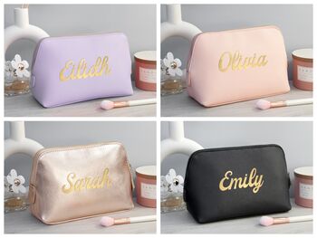 Personalised Vegan Leather Wash Bag, 3 of 12