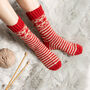 Striped Fair Isle Socks Knitting Kit, thumbnail 1 of 10