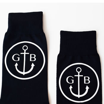 Personalised Mens Monogram Anchor Socks, 3 of 9