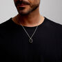 Men's Small Onyx Dog Tag Locket Silver, thumbnail 6 of 9