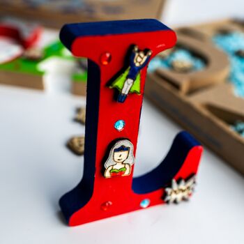 Personalised Paint Your Own Superhero Wooden Name, 7 of 10