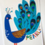 Peacock Personalised Name Print, thumbnail 7 of 10