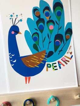 Peacock Personalised Name Print, 7 of 10
