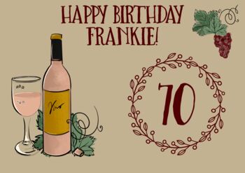 Personalised 70th Birthday Engraved Wine Glass Gift, 8 of 8