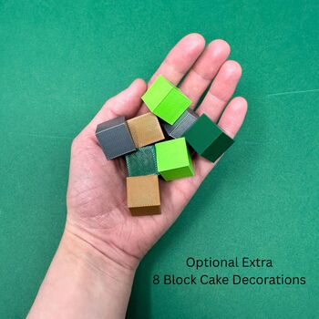 Happy Birthday Cake Topper For Block Mining Theme Party, 3 of 7