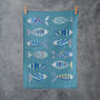 Patterned Fish Tea Towel, thumbnail 1 of 5