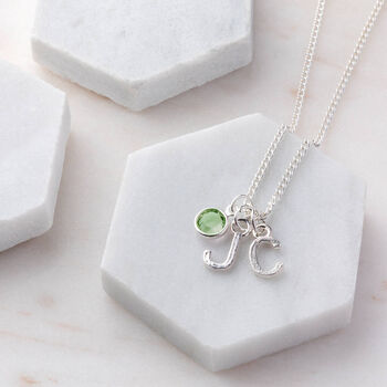 Personalised Swarovski Birthstone And Initial Necklace, 5 of 12