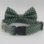 Dark Green Polkadot Dog Collar, thumbnail 4 of 12