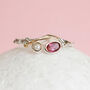 Molten Sterling Silver Tourmaline And Pearl Ring, thumbnail 5 of 7