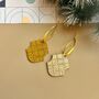 Holiday Decor Wooden Ornament Set Christmas Tree Decor Gold Decor, thumbnail 1 of 9