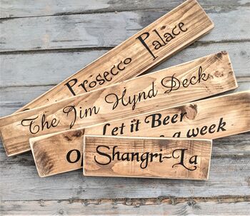 Hand Engraved Personalised Vintage Wood Signs, 2 of 12