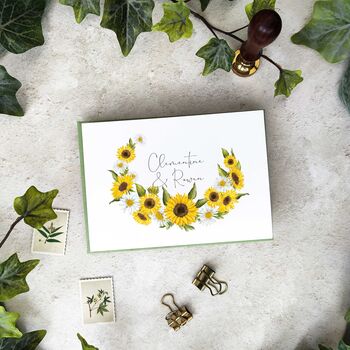 Sunflower Wedding Invitation With Timeline, 2 of 6